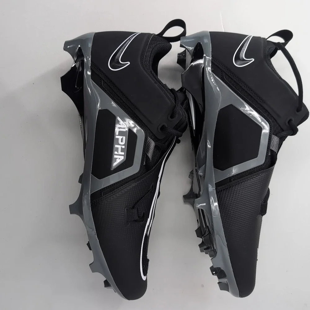 Nike Alpha Menace 4 Pro Football Cleats Black Grey White FB6834-001 Mens 15